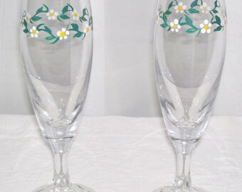 Hand painted Champagne Flutes (pair)