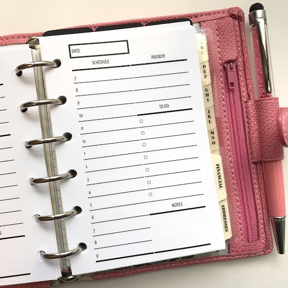 Daily planner inserts day on one page do1p pocket size