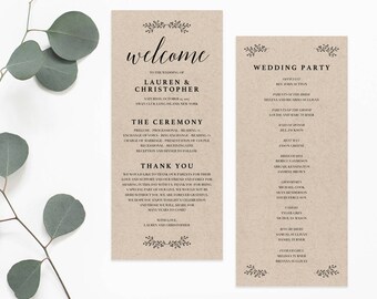 simple wedding ceremony program template