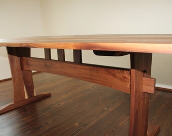 Reclaimed Walnut Trestle Table