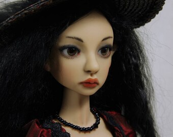 Artist BJD ooak Cerridwen, full set tan skin #2, slim MSD 40 cm, art doll of resin by miradolls