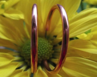Solid Copper Hoop Earrings CE5334C - 1 1/8 inch in diameter
