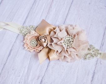 Bridal Belt, Rustic Bridal Sash, Burlap Flower Girl Sash, Bridal Belt, Beige Sash, Bridesmaid Sashes, Maternity Sash, Flower Girl Sash
