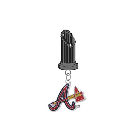 atlanta braves style 2 baseball championship trophy lapel pin