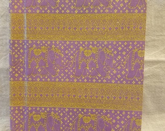 Gold and Purple Elephant Print Hardcover Journal