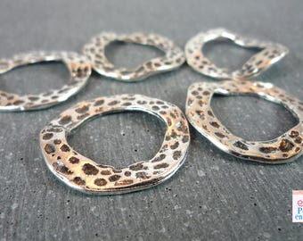 5 big round ring, 25mm antique silver (AP95)