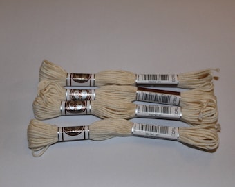 Plied yarn ecru matte DMC embroidery FLOSS for canvas or bracelets
