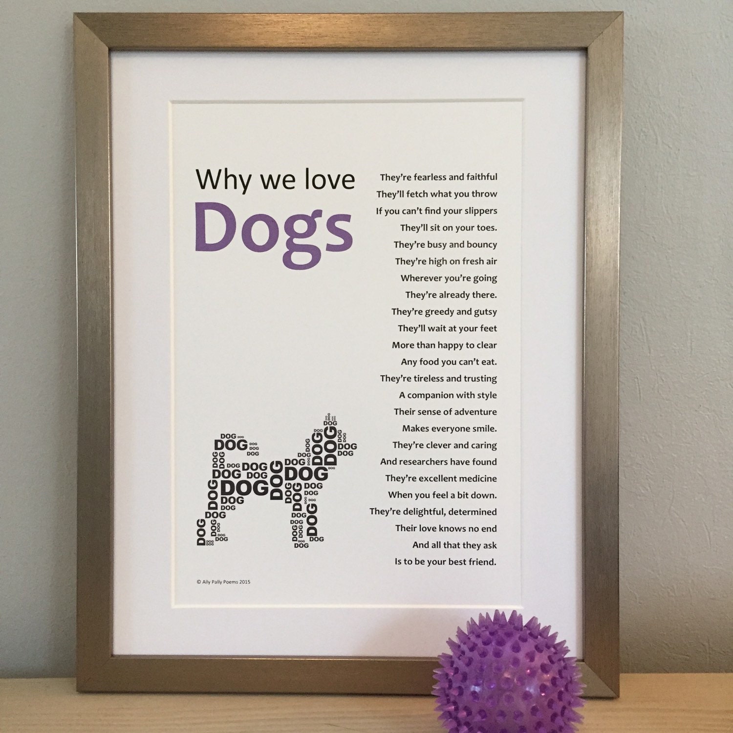 Framed poem for a doglover ideal animal lover's gift
