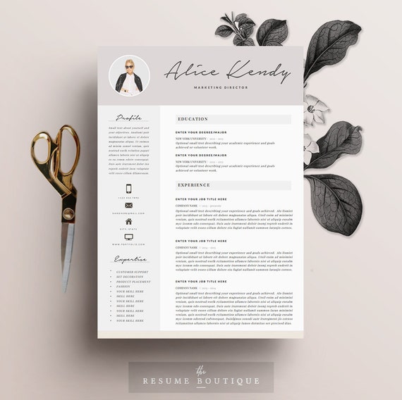 resume template 4 page word diy printable cv with cover