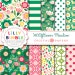 Wildflower Meadow Digital scrapbook paper, flowers, floral, vintage, green, red, paper pack, Instant Download, Lilly Bimble