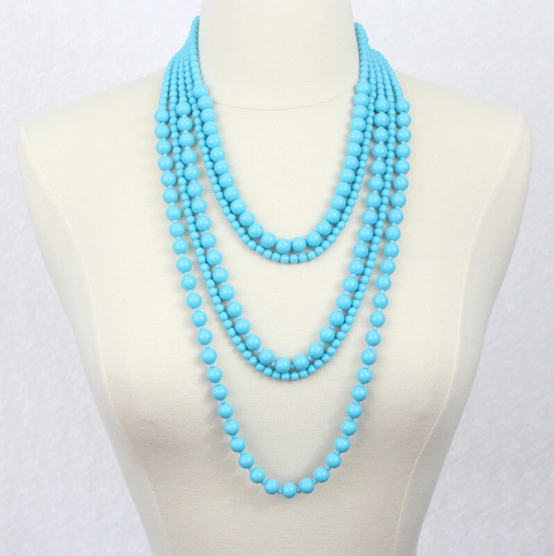 Multi Strand Statement Necklace Multi Layered Beaded Necklace