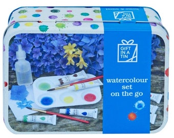 Mini watercolour set - adults watercolour gift set - beginners painting set - travel size painting kit