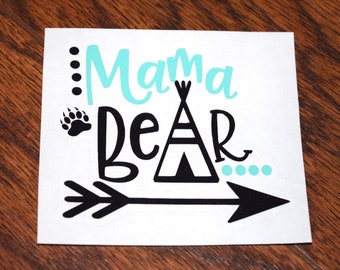 Mama Bear Decal, Car Decals for Women, Tumbler Decal, Family Car Decal, Mama Bear Car Decal, Mom Decal, Mama Bear Sticker, Mama Bear Tumbler