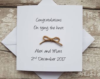 Personalised Wedding card - handmade wedding card -handmade personalised wedding card