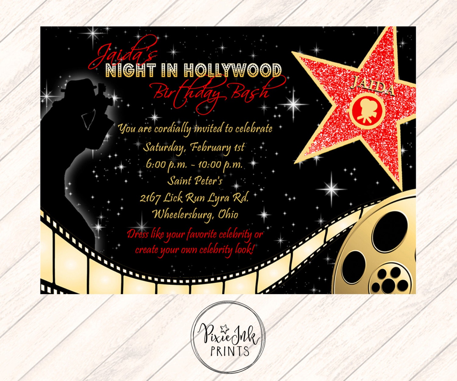 Red Carpet Invitation Hollywood Party Invite Red Carpet