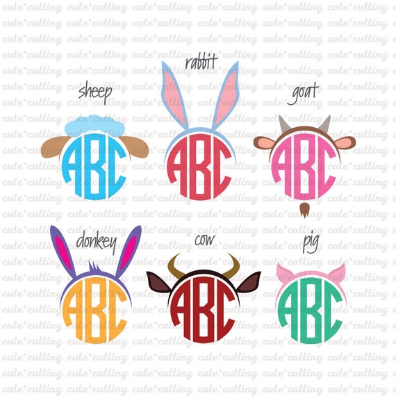 Animal svg Farm svg Animal monogram svg Farm monogram svg