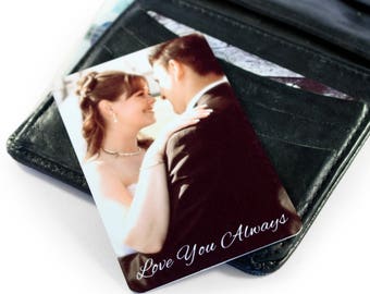Personalised Metal Photo Keepsake Card For Wallet/ Purse - Double Sided