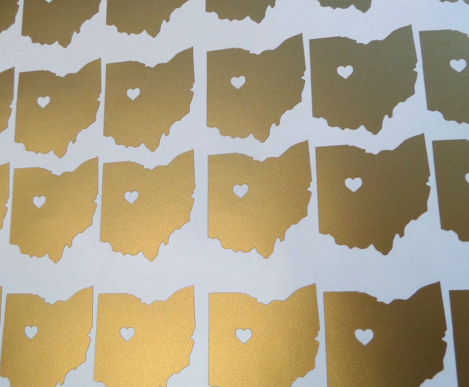 40 Ohio Love stickers OH home state decals with heart gold