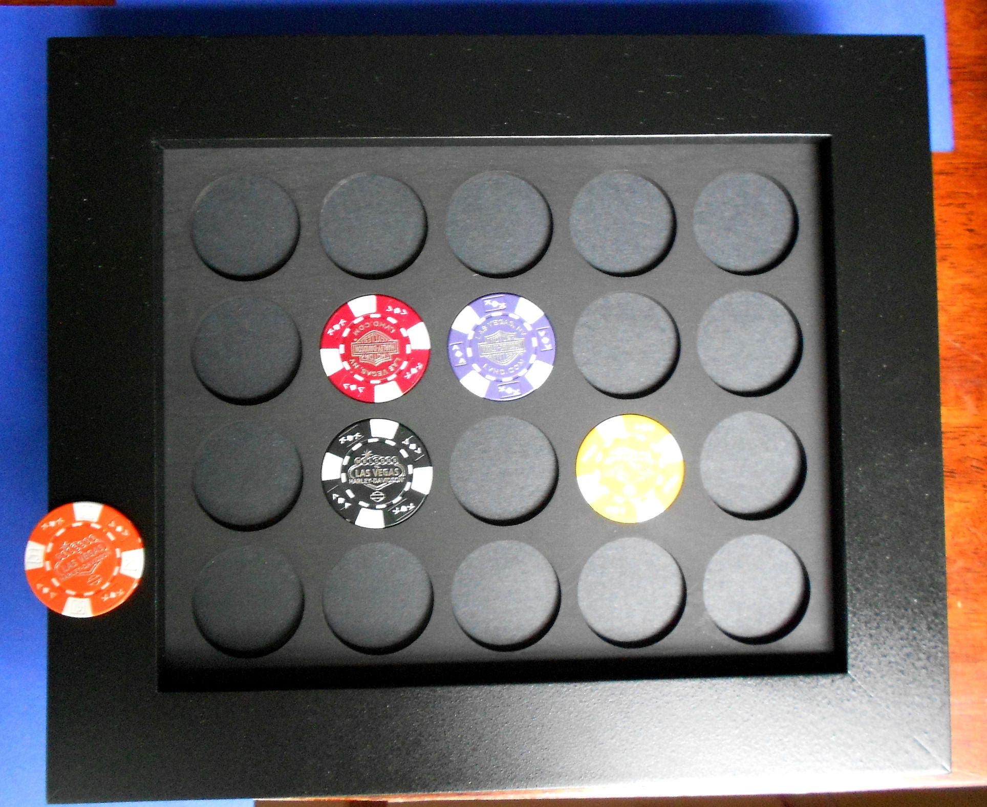 Custom Chip Display Frame For 20 casino or HarleyDavidson