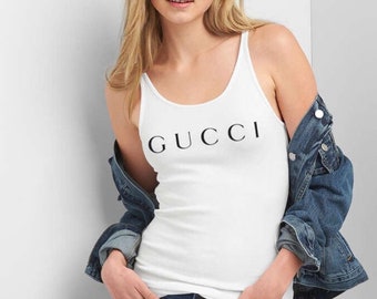 Designer Inspired Gucci Tank Top | Womens Graphic Tank Top | Designer Inspired Smooth Tank Top | Many Colors