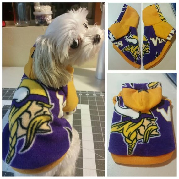 Small breeds Dogs Minnesota Vikings Football Fleece Hoodies