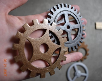 MASSIVE Large Steampunk Gears. Steam Punk Huge Gears Custom Craft 3D Printed Hand Painted Giant Gears Diameter Big Cogs & Sprockets