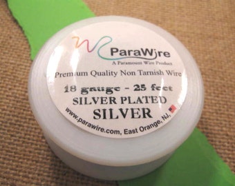 Silver Plated Silver Non Tarnish 18 Gauge Wire from ParaWire - 25 Foot Spool