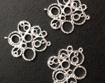 10 - MATTE Rhodium plated bubble pendant - Lead free