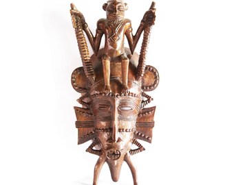 Senoufu Mask Medium with man on head