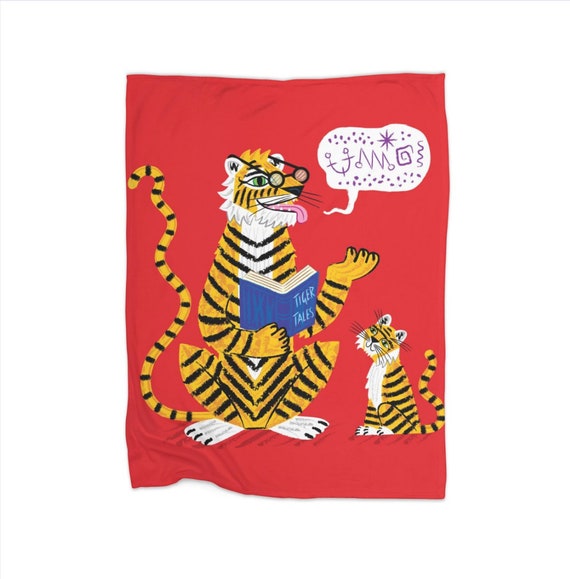 Tiger Tales - children's fleece blanket - 30" x 40" / 50" x 60" / 60" x 80"
