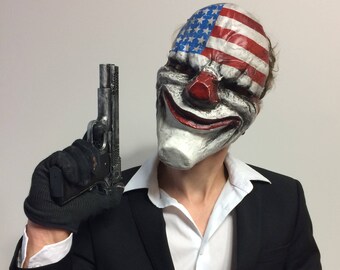 mask payday clown terrifier inspired costume cosplay wolf dallas halloween hallows eve movie purge uncle sam