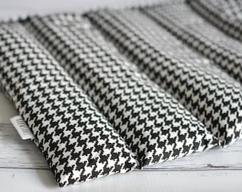 Large Lavender Heating Pad - Herbal Heat Pack, Cooling Pad, Houndstooth Therapy Pillow, Washable Cover, All Natural Pain Relief, Sore Muscle