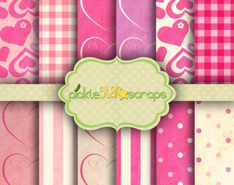 Craft Papers 12x12 Heart Papers Heart Printable Heart Backgrounds Heart Party Printable Papers Valentines Papers INSTANT DOWNLOAD