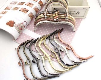 Golden Brass Kisslock Frame Hoop w/ Ring Diamond for Bag Purse , 1 PCS, D153