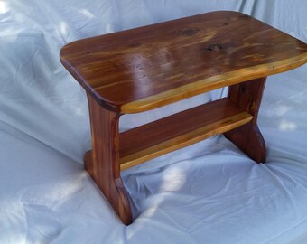 Live Edge Cedar Side Table