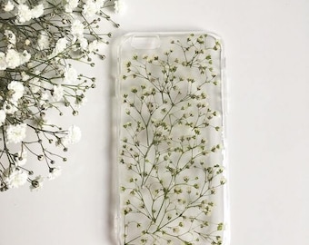 Baby's Breath Phone case, Floral Phone Case, Pressed Flowers Phone Case, Iphone X case, Samsung Galaxy S8 case, Huawei P10 case, Phone Case