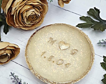 Opal ring gold ring dish personalized, Engagement ring dish personalized, Engagement gifts for couple, Personalized ring dish Initials