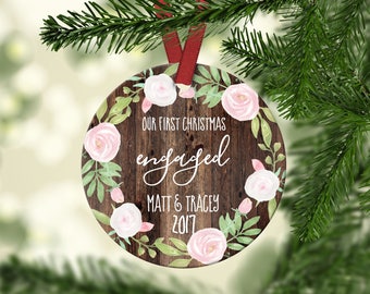 Our First Christmas Engaged.Ornament.Mr & Mrs Ornament.First Christmas Engaged.Ornament.Custom Ornament.Wedding Ornament.
