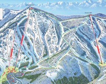 Beaver Mountain Resort Map Canvas Giclee