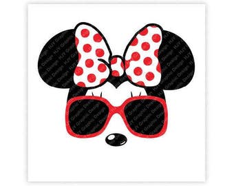 Disney, Minnie Mouse, Sunglasses, Icon Mickey Mouse Head, Mouse Ears, Digital, Download, TShirt, Cut File, SVG, Iron on, Transfer