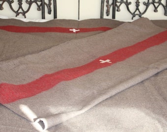 Gift for Him // Swiss Army Blanket // Wool Beach Blanket // Cabin Blanket