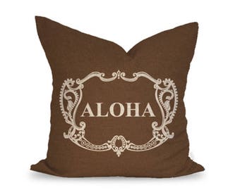 20x20in Aloha Crest Linen Pillow Cover
