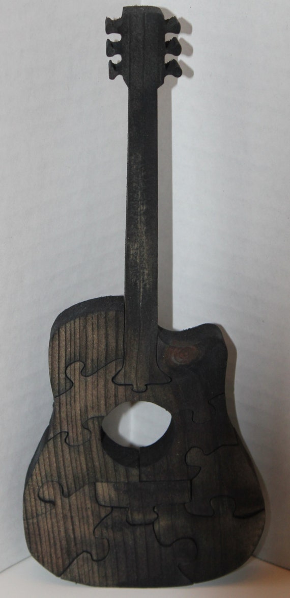 Guitar puzzlehand crafted wooden guitar puzzle has 10 puzzle