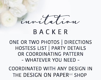 Invitation Card Backer