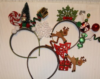 Christmas Headband, Adult Christmas Headband, Holiday Headband, Reindeer headband, Christmas candy headband, Whimsical headband