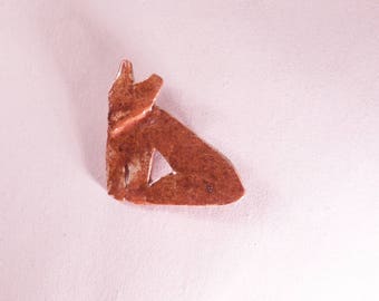 Ceramic red fox, handmade brooch, animal brooch, ceramic jewelry, handmade jewellery, ceramic brooches, ceramics and pottery, fox brooch