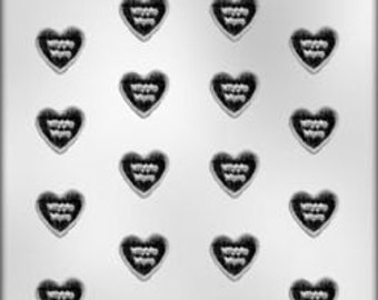 Nibble Here Heart With Love Valentine Chocolate Candy Mold with Exclusive FlavorTools Copyrighted Chocolate Molding Instructions 90-1039