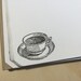 vintage inspired flat note cards and envelopes, stationery set, coffee cup and saucer.