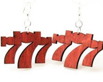 Lucky Sevens - Wood Earrings