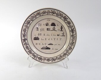 French Antique Plate Rebus Theme c.1815 to 1835